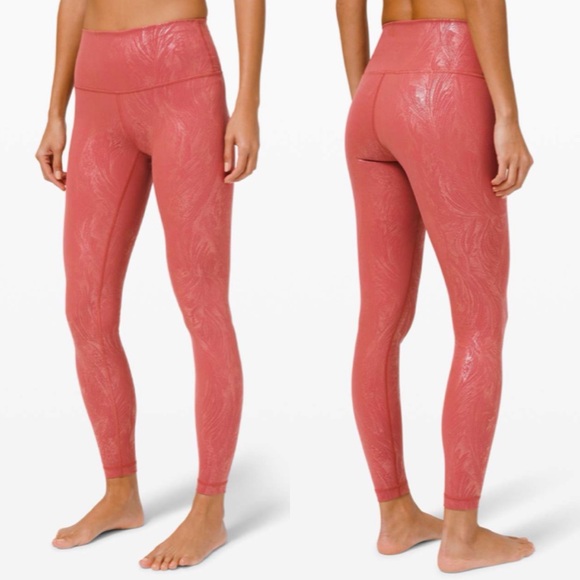 Lululemon Wunder Under High-RiseTight Shine Acclimatize Soft Cranberry Pink Foil - Picture 1 of 13